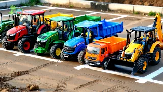 Epic RC Heavy Equipment Race! Tractors, Truck & JCB Battle in the Mud!