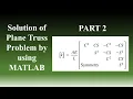 Solution of Plane Truss Problem Using MATLAB