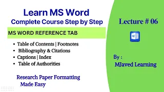 6 MS Word References Tab Explained Step by Step for Beginners Full Tutorial