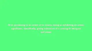 what is the meaning of ominous