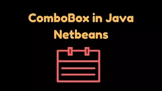 How to use combobox in Java Netbean with Example