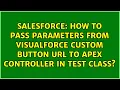 How to pass parameters from visualforce custom button url to apex controller in test class