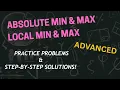 Advanced Local Absolute Maximum Minimum Points Radical Trig Functions