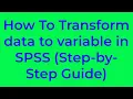 How To Transform data to variable in SPSS Step-by-Step Guide in Amharic