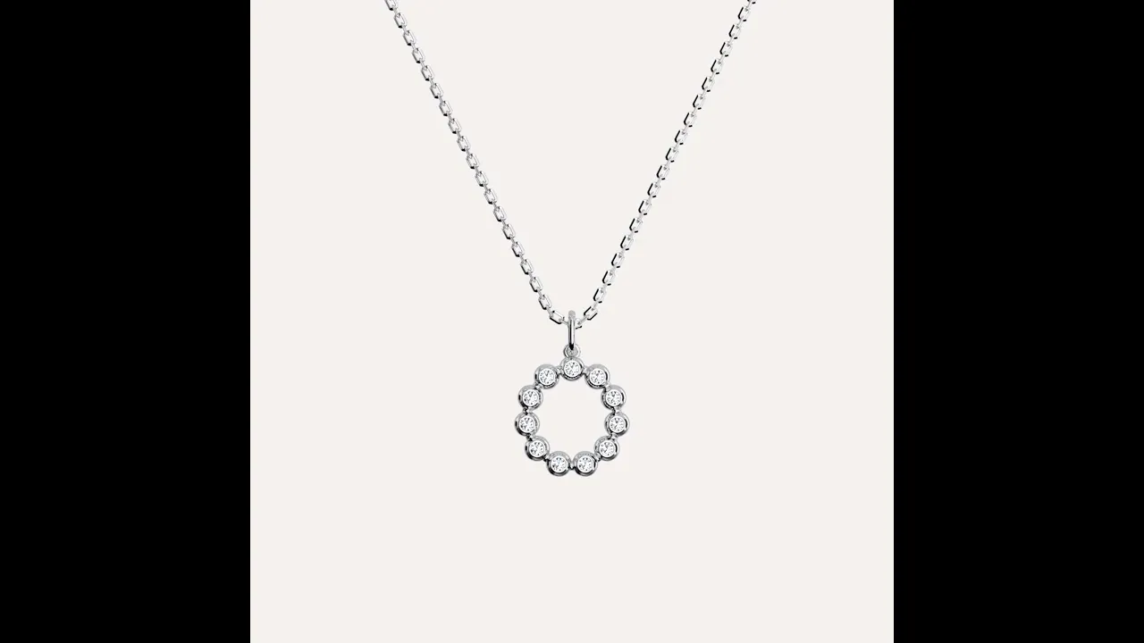 Letter O Initial Necklace Bubble Pendant