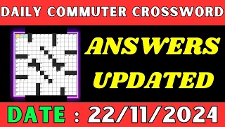 Daily Commuter Crossword Clue Answers for Nov 22 2024 Solved