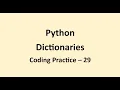 Coding Practice 29 Dictionaries Python NxtWave CCBP