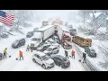 Lagu CHAOS in Illinois en Indiana! Een monsterlijke sneeuwstorm veroorzaakt vandaag enorme kettingbots...