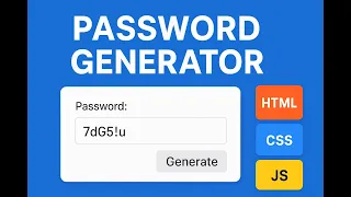 Build a Password Generator with HTML CSS JavaScript - Beginner Web Dev Project