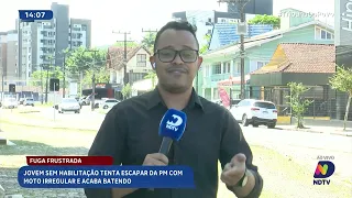 Motociclista sem habilitação tenta fugir da PM e sofre acidente em São Bento