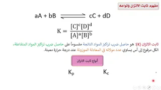 درس ثابت الاتزان 