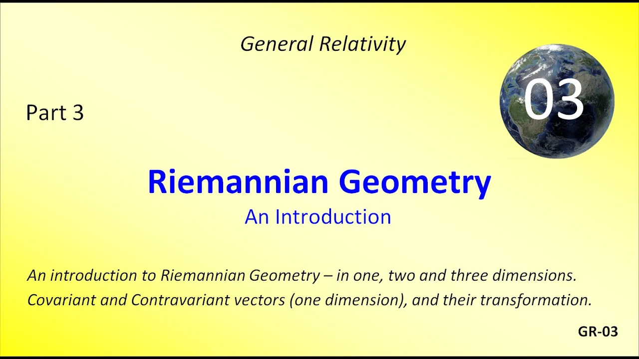 Introduction to Riemannian Geometry - Covariant & Contravariant Vectors