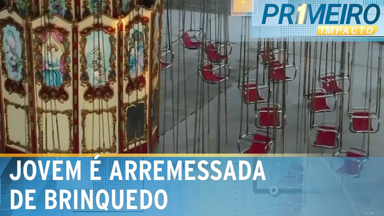Mulher é arremessada de brinquedo em parque de diversões | Primeiro Impacto (25/09/23)
