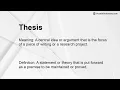 Thesis Meaning