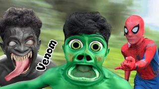 Hulk boy Funny transformation with Spiderman Smash Skinny venom