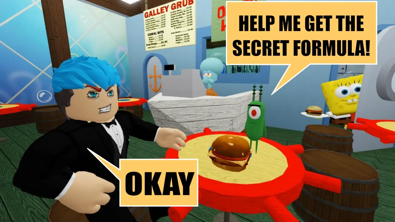 ESCAPE THE KRUSTY KRAB | ROBLOX | STEAL THE SECRET FORMULA!