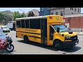 Chevy Hybrid Super Collins Wheel-Chair School Bus M432 is in Brooklyn making its way to work