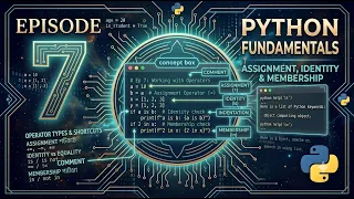 Python Shortcuts Assignment Identity Membership Operators Python for Beginners Ep 7