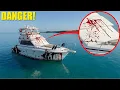 if you see this boat with BLOOD on it in the water, swim away fast! (it's not safe)