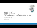 Road To CTA 10 Rephrase Requirements