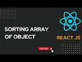 Sorting of Array Object in Reactjs