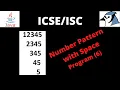 Number Pattern with Space - Program 6 Logic in Java By Piyush Sir