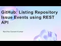 GitHub Listing Repository Issue Events using REST API