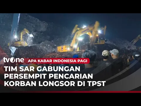 Pencarian Korban Longsor di TPST Bantar Gebang, Petugas Cari Korban yang Diduga Sopir Truk