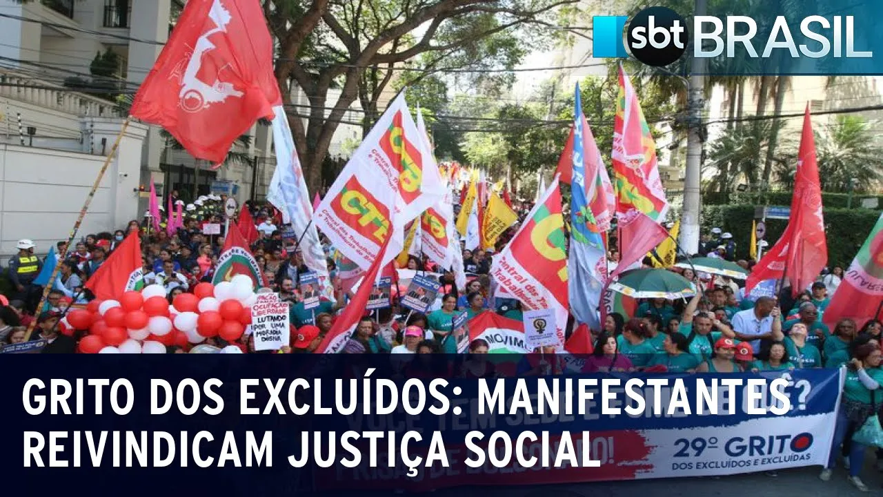Grito dos Excluídos: manifestantes reivindicam justiça social | SBT Brasil (07/09/23)