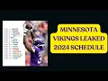 Minnesota Vikings LEAKED 2024 NFL Schedule