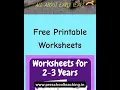 Free Printable Worksheets for Nursery Worksheets for 3 years old kids