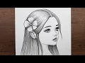 Kolay karakalem güzel kız resmi çizimi - Adım adım güzel kız resmi nasıl çizilir