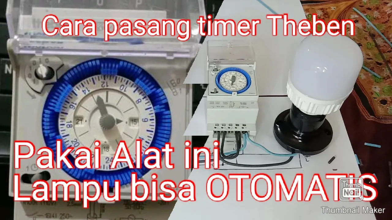 CARA INSTALASI TIMER THEBEN DENGAN DI LENGKAPI SAKLAR MANUAL - AUTO