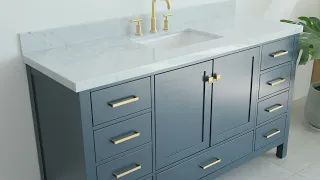 ARIEL Cambridge 61 W Single Sink Vanity by KitchenSource com