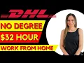 DHL Shipping 20 To 32 Hour Work From Home Job Helping Track Packages No Degree Needed USA Only