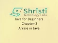 Java for Beginners Chapter-3 Arrays in Java