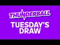 The National Lottery Thunderball draw results from Tuesday 11 August 2026