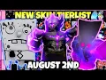YBA NEW PKER SKIN TIERLIST AUGUST 2ND