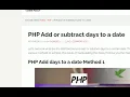 PHP How to add or subtract days to a date