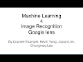 CSE 331 Counter-Example Machine Learning - Image Recognition Google Lens
