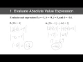 Algebra II - 1 4 Review 1 Evaluate Absolute Value Expressions