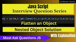 Flat an Object in JavaScript Nested Object problem solution
