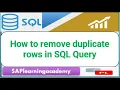 How to remove duplicate rows in SQL Query Learn the basics of Having Union Function