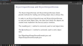 ObjectOutputStream and ObjectInputStream