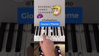 Giorno S Theme Piano Easy Tutorial With Number Notes Shorts Piano 