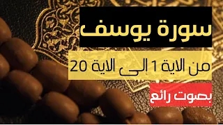 سورة يوسف من الاية 1 إلى الاية 20 للحفظ بصوت رائع 