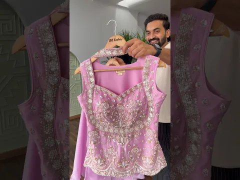 Beautiful Pastel lavender pink color Embroidery Bids work Sharara set for Wedding Function