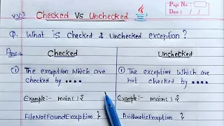 Difference Between Checked and Unchecked Exception Learn Coding
