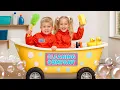 Oliver’s Pretend Play Cleaning Company | Teamwork \u0026 Laughter