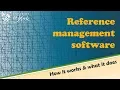 Reference management software how it works what it does